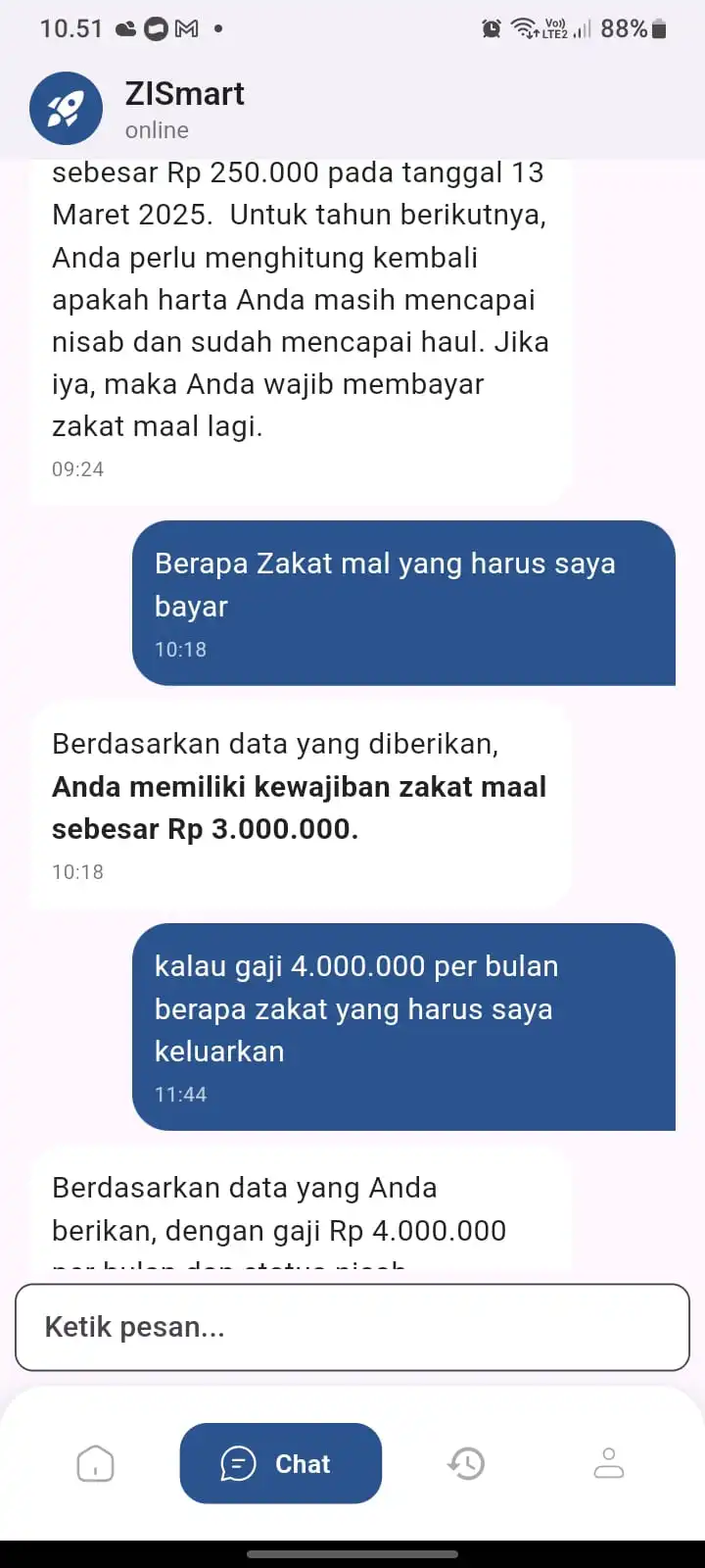Chatbot Interaktif Zakat